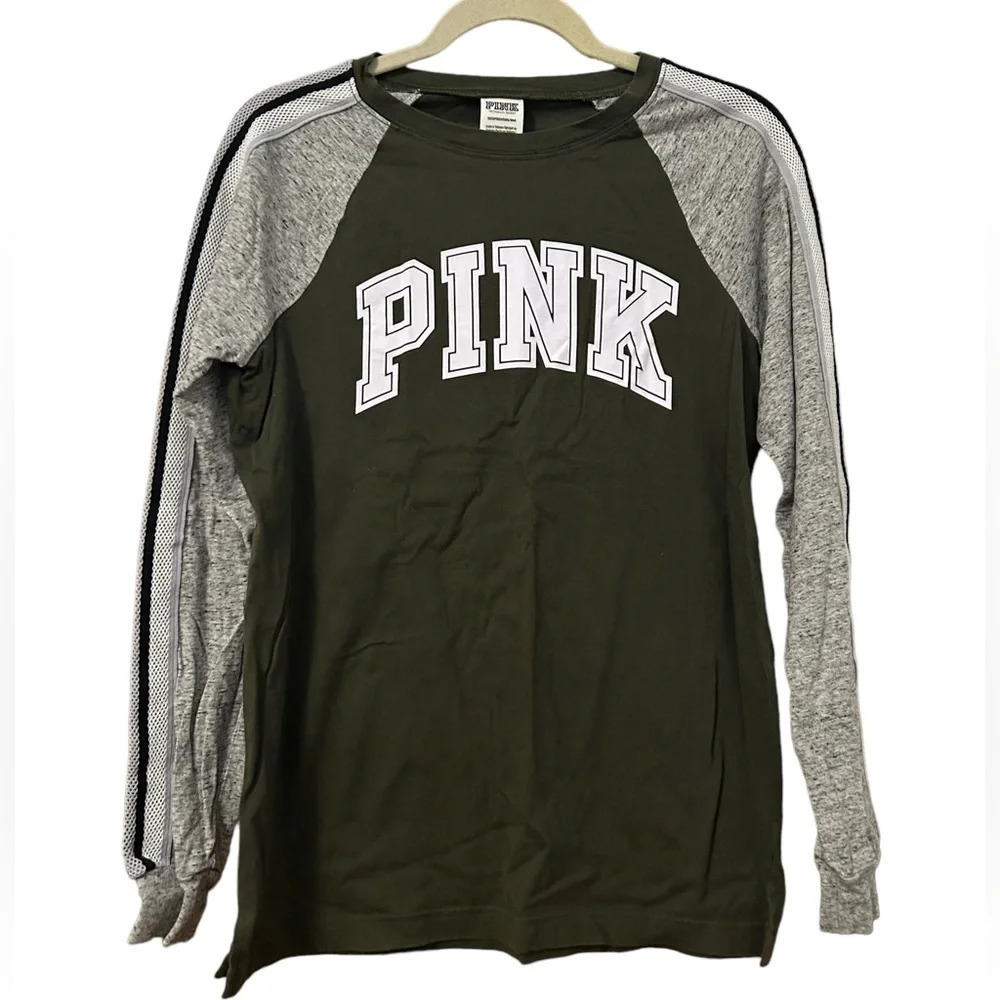PINK COLOR BLOCK CAMPUS TEE